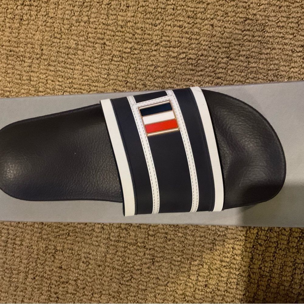 Thom Browne charcoal pool slides